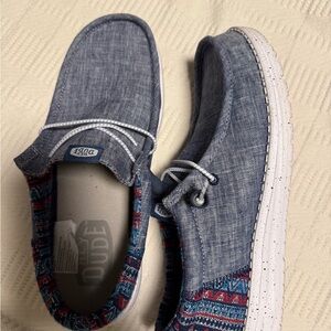 Hey Dude Blue Loafers Slip-Ons Casual Comfort
